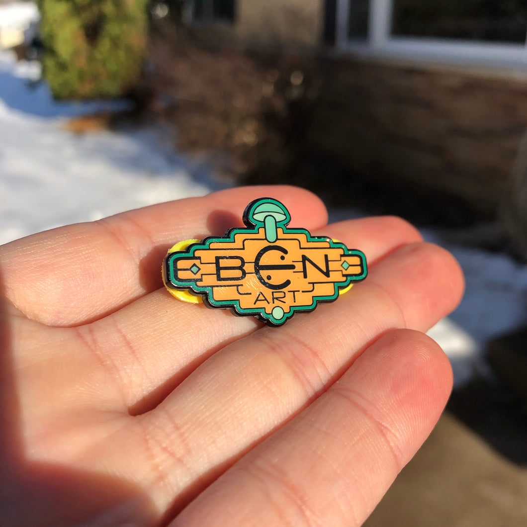 LE75 - Orange/Teal - Logo Pin